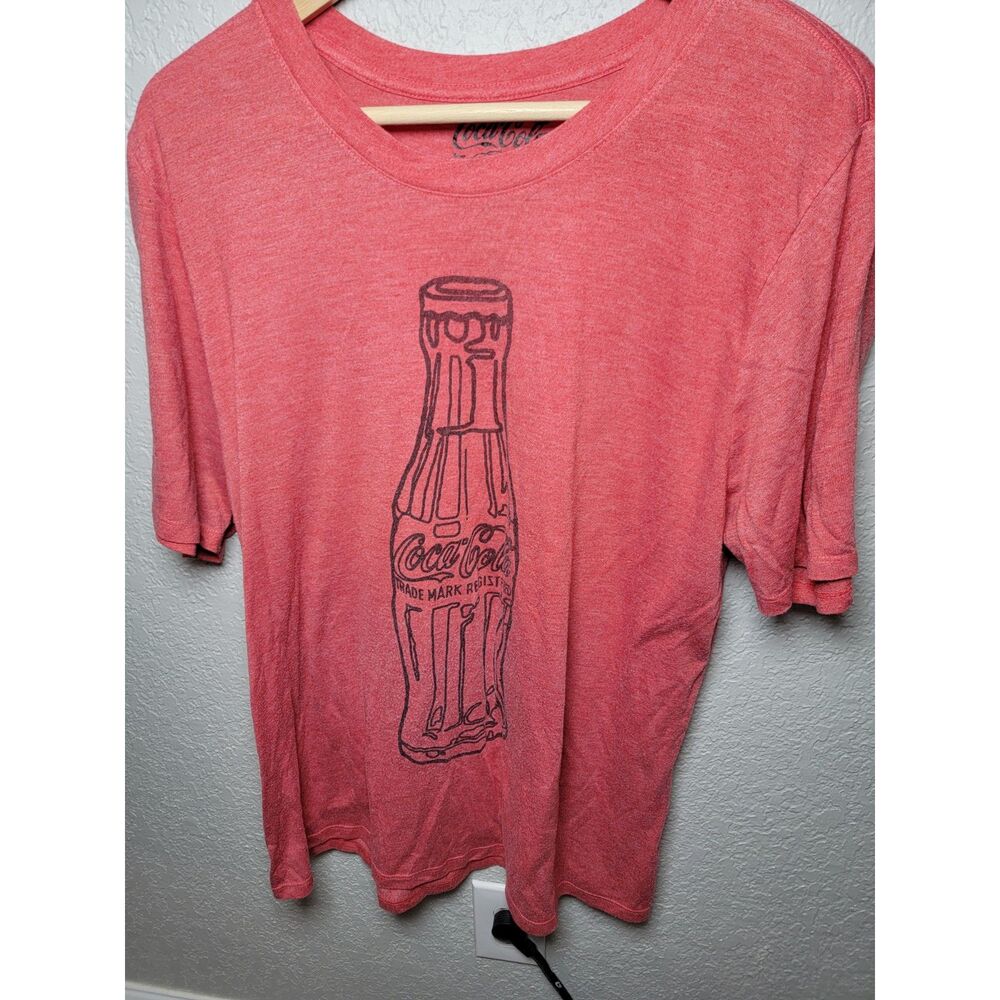 Coca-Cola Graphic T-Shirt Mens 2X Red Heather Bottle Sketch Tee by Doe